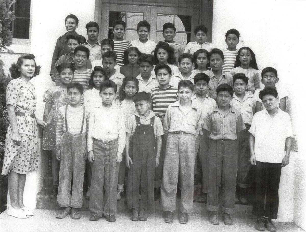 Arthur Palomino (3rd row, 2nd from left) at the Fremont Mexican School in Santa Ana. 