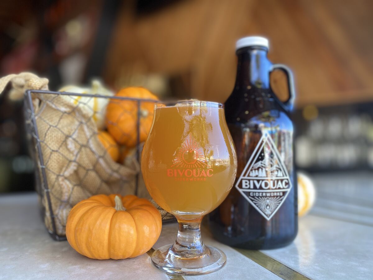 The seasonal Cat's Paw Pumpkin Spice Cider from Bivouac Ciderworks.