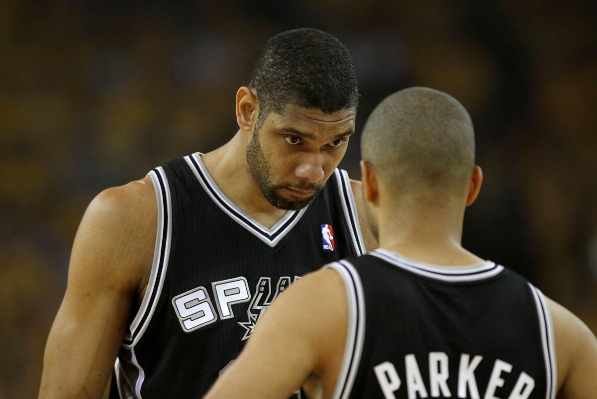 Spurs' Tim Duncan is in his 16th season in San Antonio and Tony Parker is in his 12th.