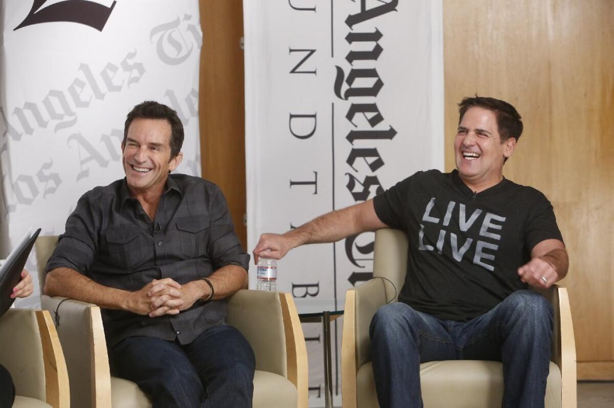 Jeff Probst ("Survivor") and Mark Cuban ("Shark Tank") talk reality TV at the Emmy Envelope Round Table.