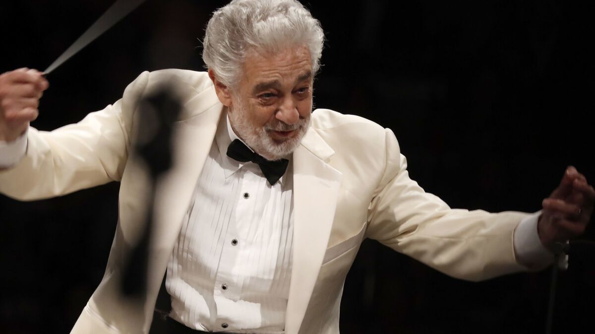 Plácido Domingo, the subject of an investigation by L.A. Opera., photographed late last year at the Hollywood Bowl. 