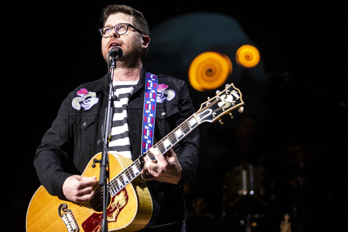 Colin Meloy of the Decemberists during a performance at the Red Rocks Amphitheatre.