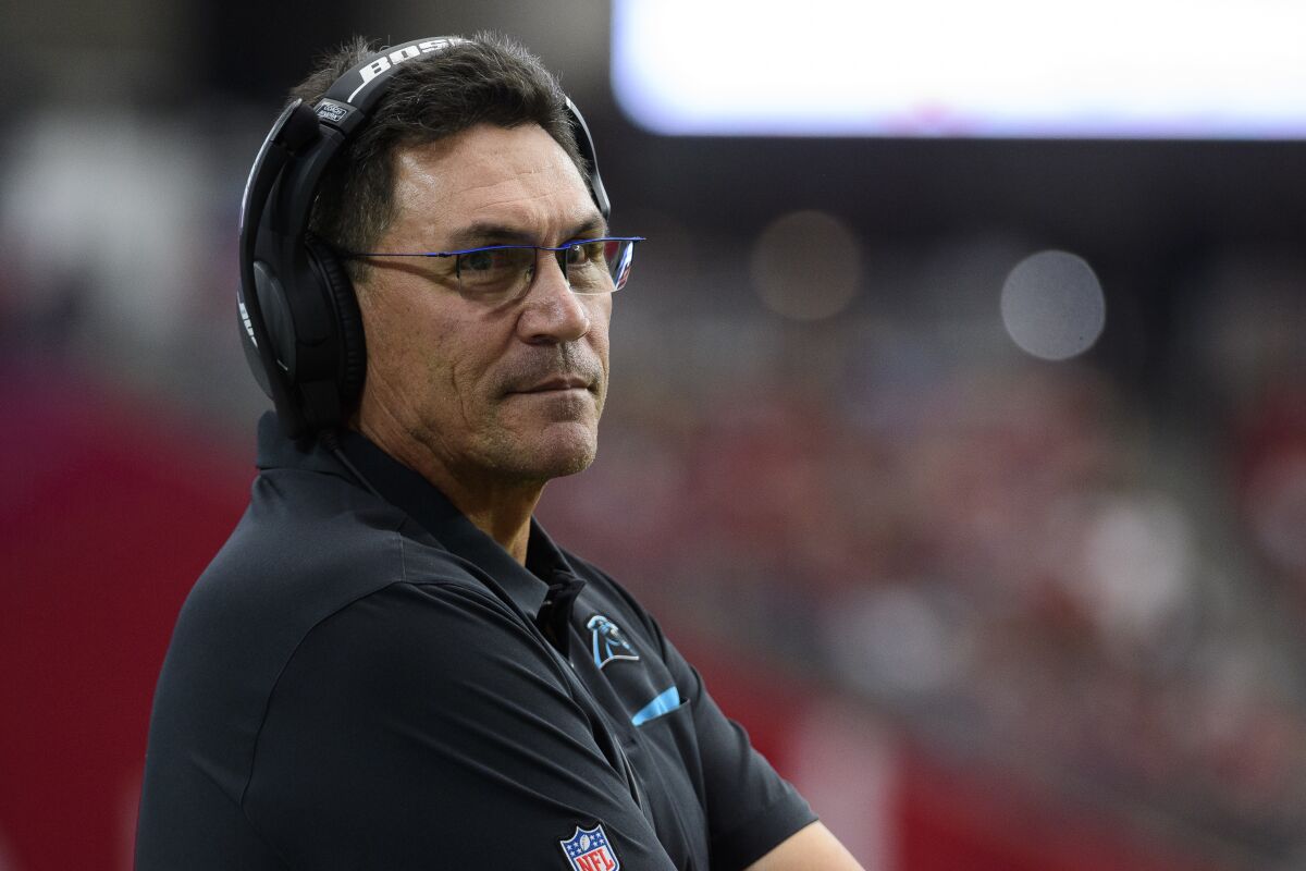 Ron Rivera has been fired after going 76-63-1 as the Carolina Panthers' head coach.