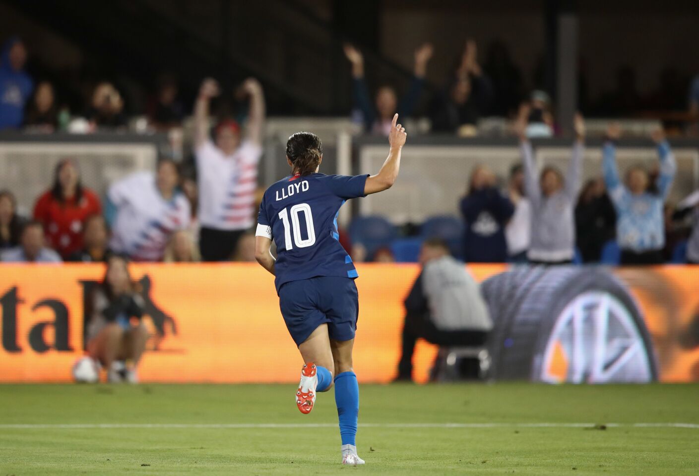 SAN JOSE, CA - SEPTEMBER 04: Carli Lloyd of the United States celebrates her second goal against Chili during their match at Avaya Stadium on September 4, 2018 in San Jose, California. (Photo by Ezra Shaw/Getty Images) ** OUTS - ELSENT, FPG, CM - OUTS * NM, PH, VA if sourced by CT, LA or MoD **