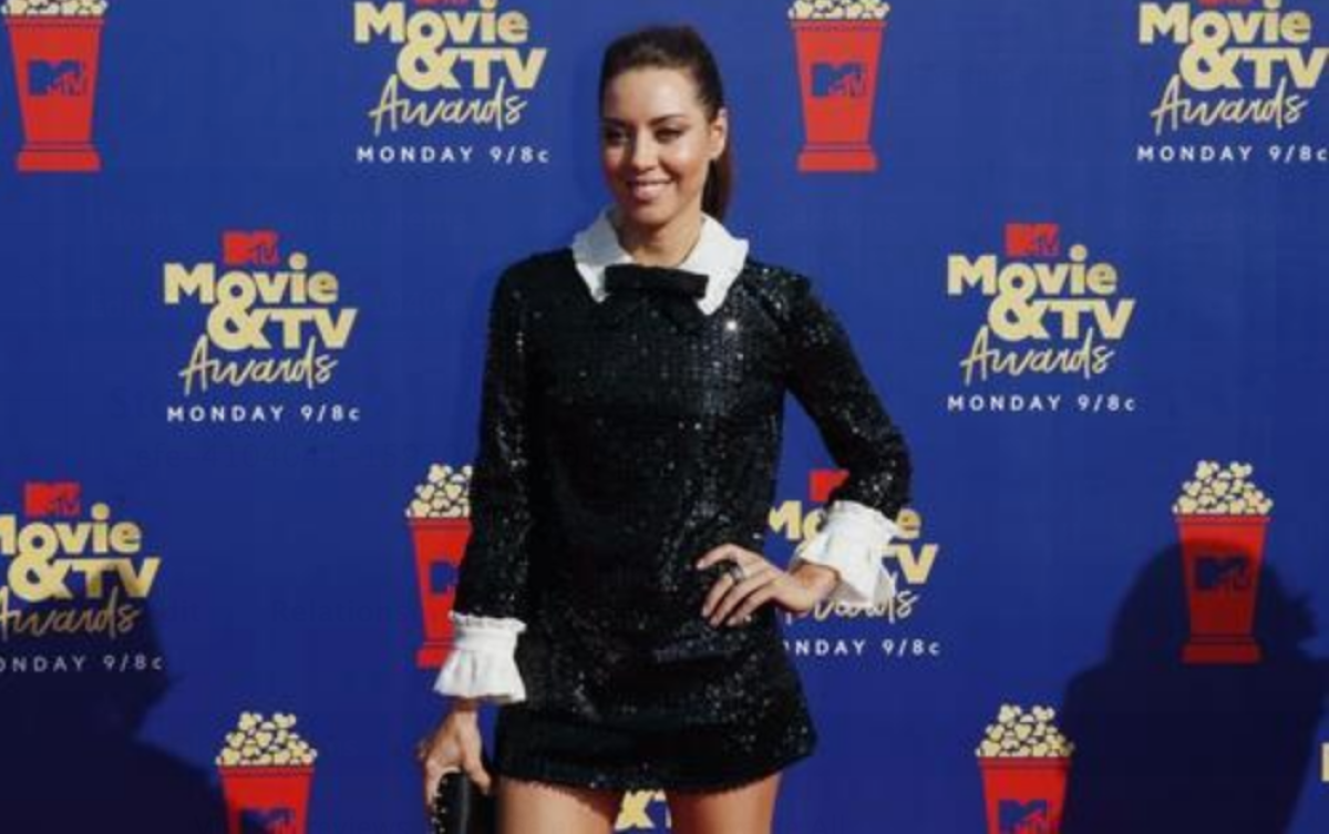 La actriz estadounidense Aubrey Plaza llega a los MTV Movie & TV Awards 2019 en el Barker Hangar, Santa Mónica, California, EE. UU., el 15 de junio de 2019. EFE/Nina Prommer/Archivo
