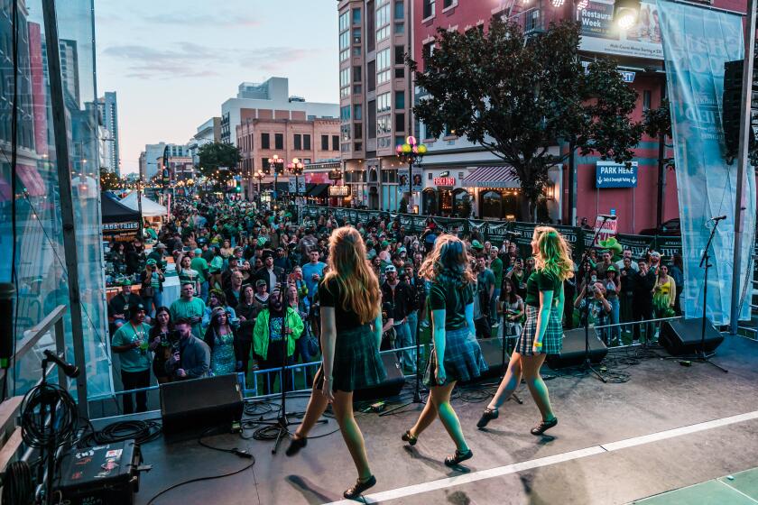 Traditional Irish dancers perform at the Gaslamp event.
