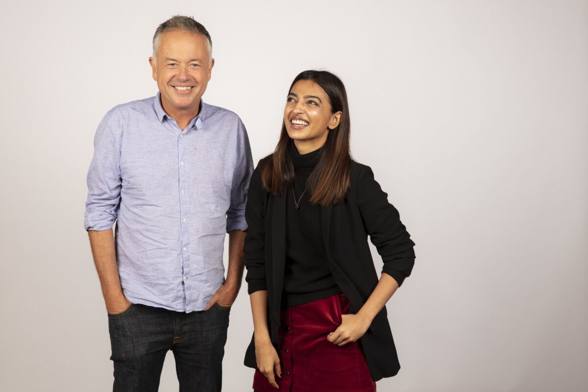 Director Michael Winterbottom and actress Radhika Apte, from the film "The Wedding Guest."