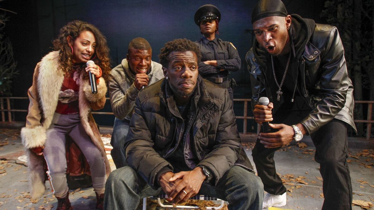 "The Wind and the Breeze" cast members Nadia Guevara, Cortez L. Johnson, Terrell Donnell Sledge, Monique Gaffney and Demetrius Clayton (from left).
