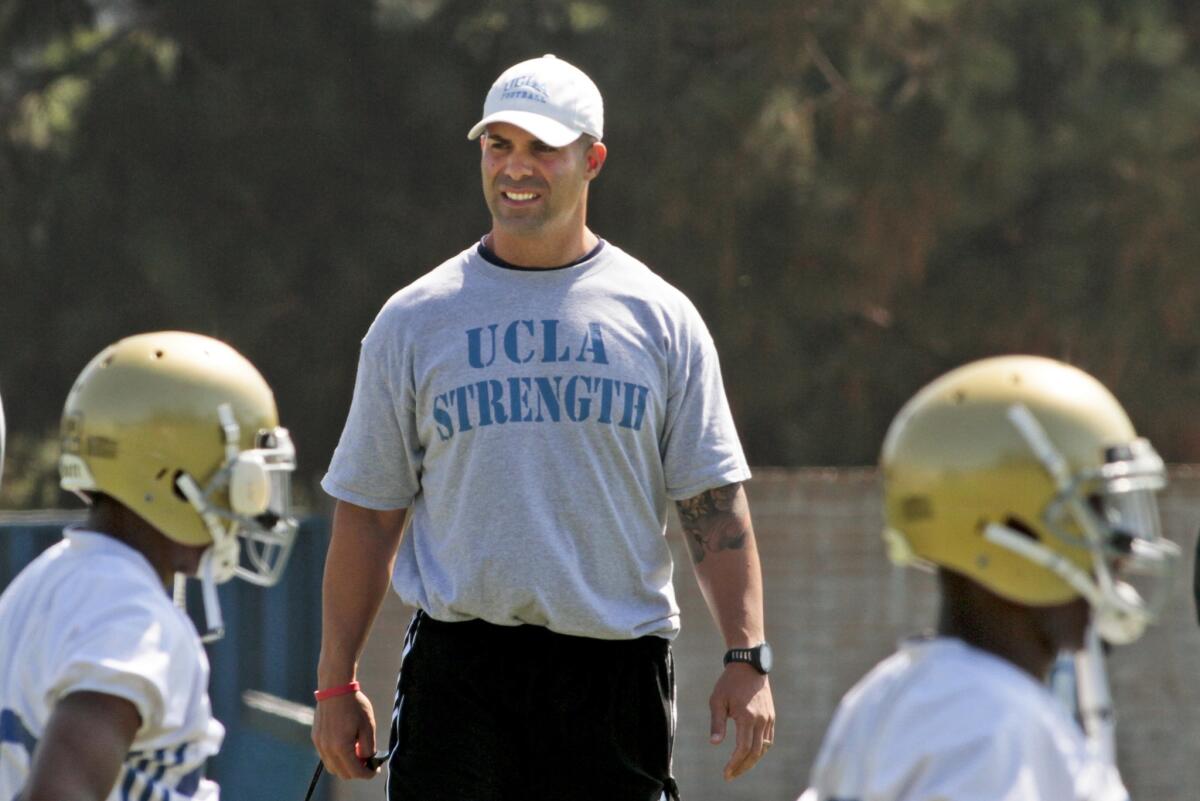 The intensity of UCLA strength and conditioning coach Sal Alosi ranks a "12" on a 10-point scale, former Bruins safety Andrew Abbott said in 2012.
