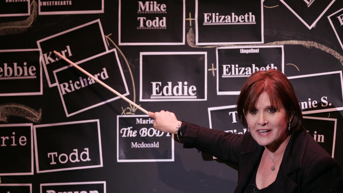Carrie Fisher developed her autobiographical show "Wishful Drinking" at the Geffen Playhouse in 2006.