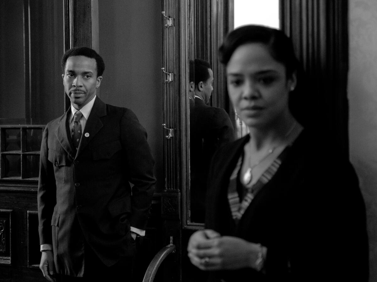 André Holland and Tessa Thompson in the movie "Passing."
