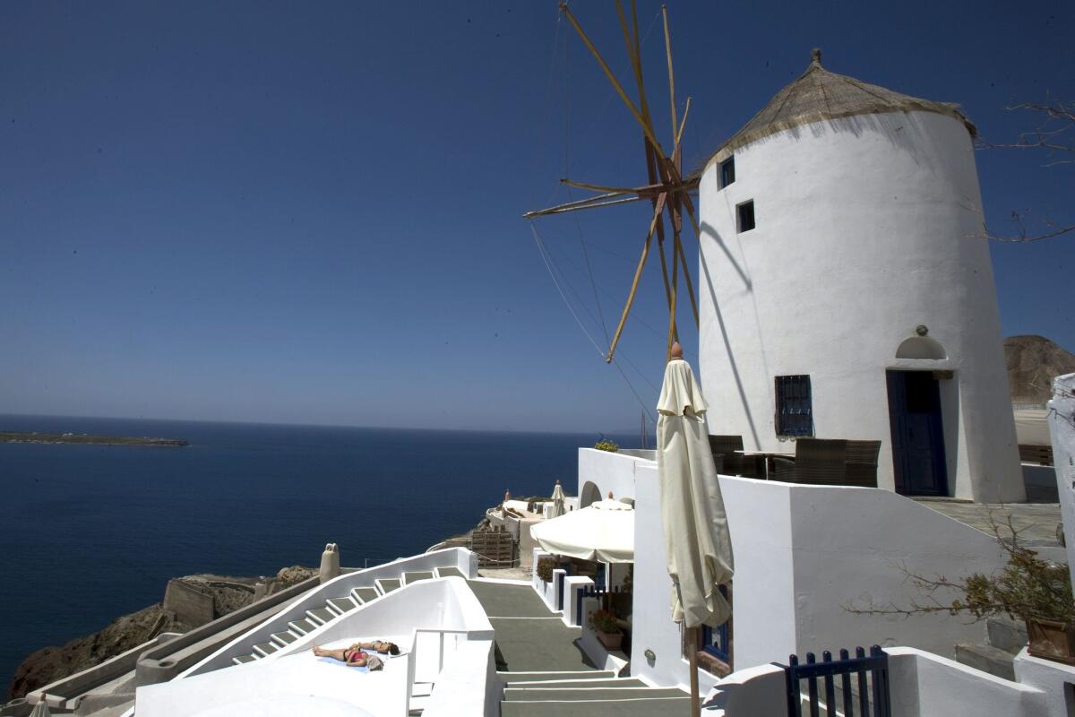 The Greek island of Santorini is a popular place to visit.