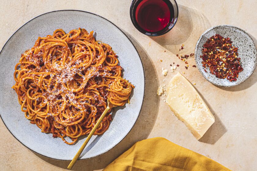 Creamy 'Alla Amatriciana-ish' Pasta. Recipe, styling and photography by Danielle Campbell.