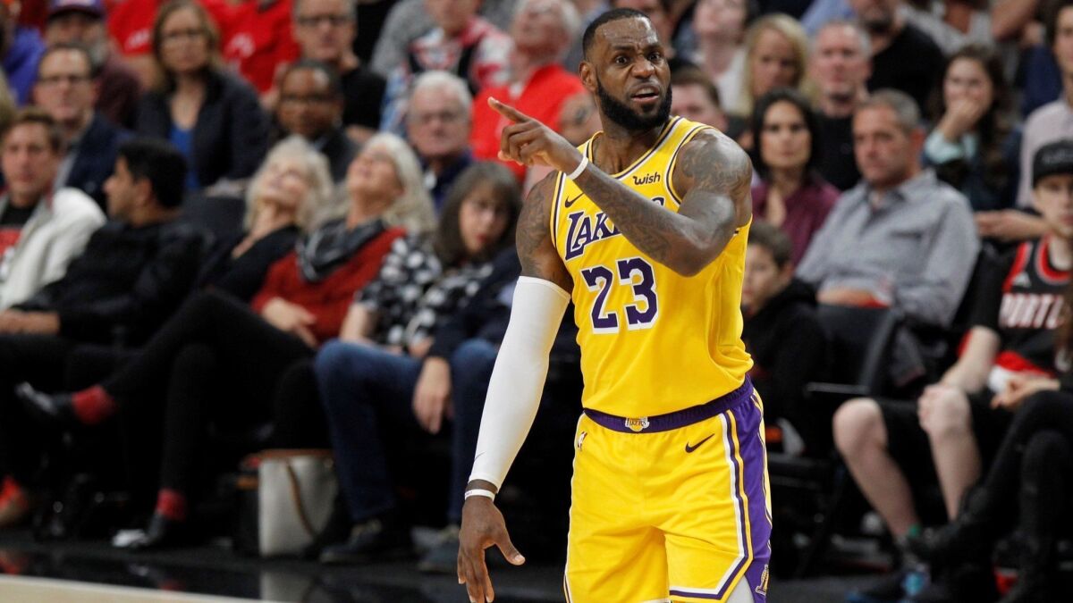 LeBron James and the Lakers lost their season opener at Portland on Thursday night.