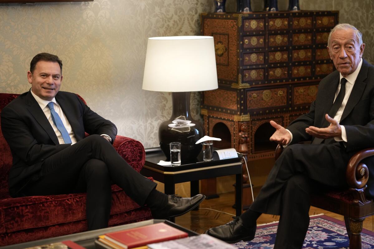 Luis Montenegro meets with Portuguese President Marcelo Rebelo de Sousa.