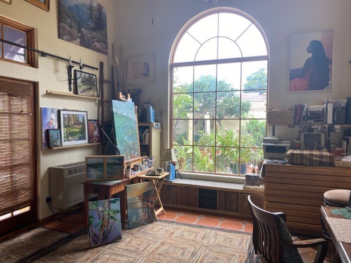 Dot Renshaw’s home art studio in Pacific Beach will be featured in the San Diego Coastal Art Studios Tour Sept. 18.