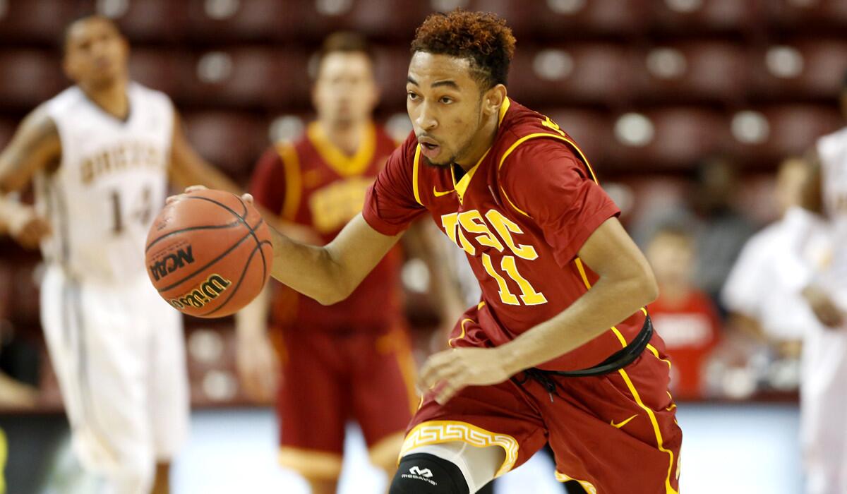 USC guard Jordan McLaughlin, leading a fast break against Drexel, scored 24 points in a loss to Army on Saturday night.