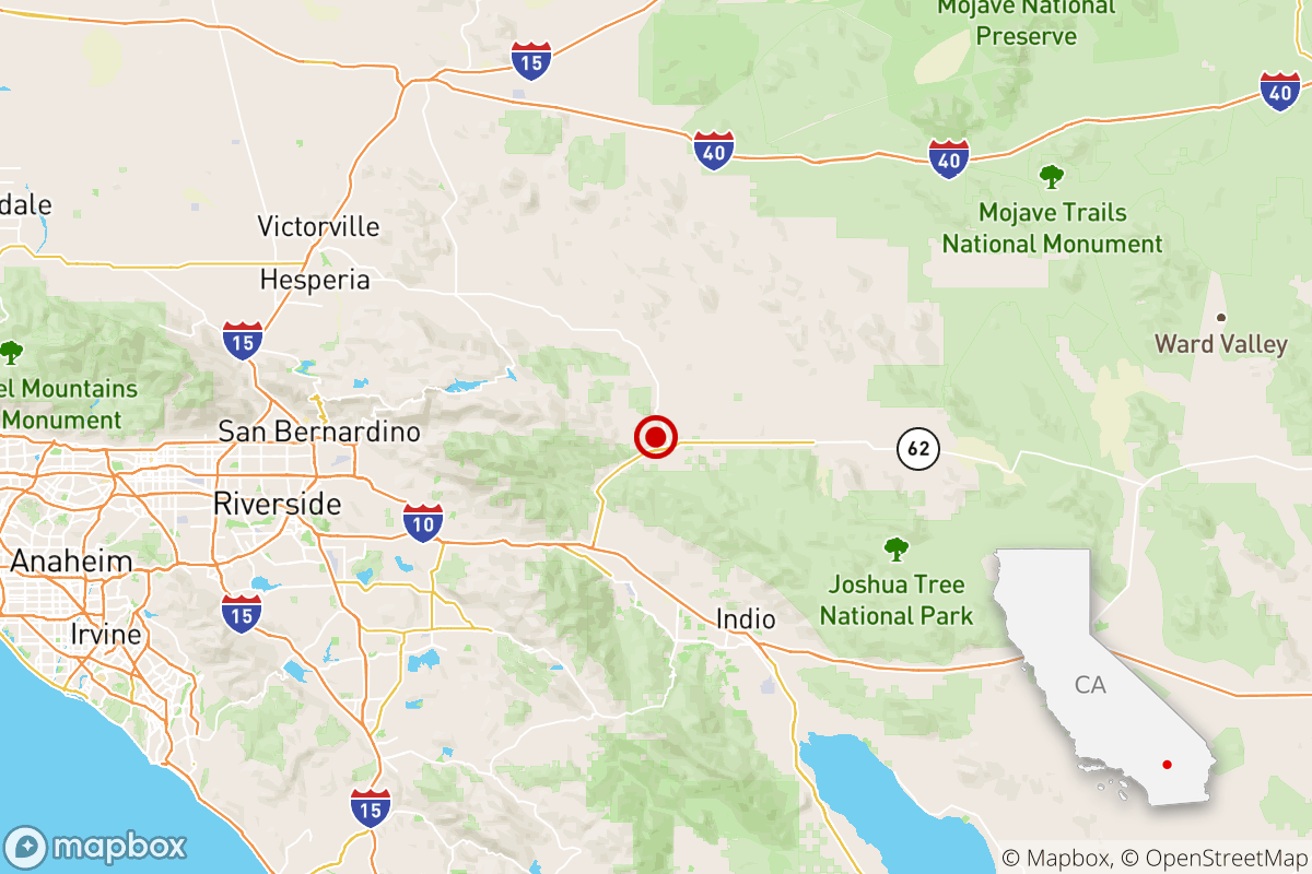 A magnitude 3.0 earthquake struck 11 miles from Desert Hot Springs and 14 miles from Twentynine Palms on Friday night.
