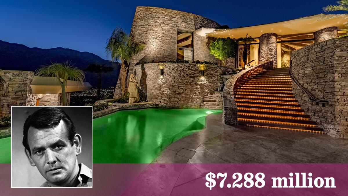 The Palms Springs home was designed by architect Ed Giddings for actor David Janssen.