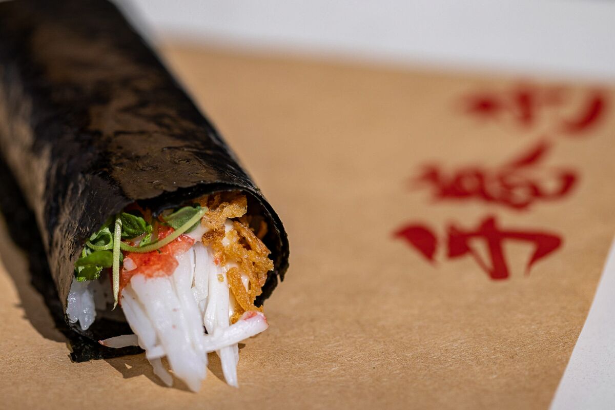 The King Crab Hand Roll from Temaki Bar Sushi.