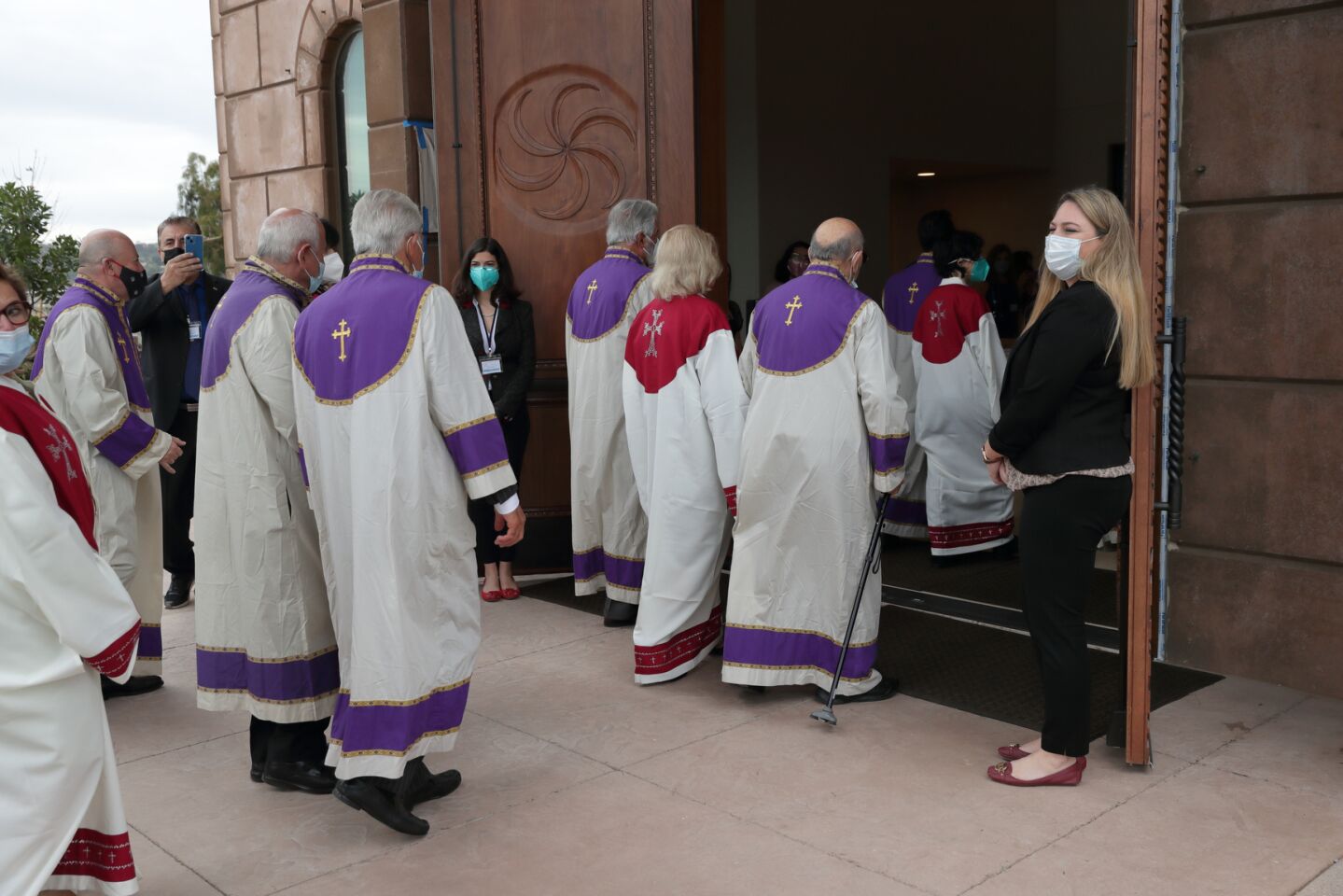The processional begins for the consecration and church naming ceremony at the new Armenian Church in San Diego