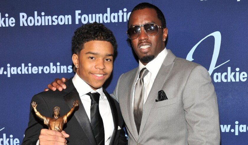 Justin Combs and ROBIE Achievement in Industry Award recipient Sean "Diddy" Combs attend the 2011 Jackie Robinson Foundation Awards Gala in New York City.