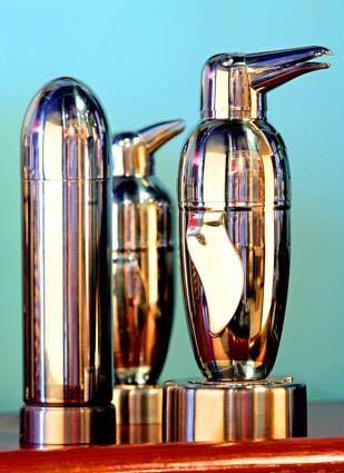 Bullet- and penguin-shaped cocktail shakers are among the vintage pieces available at Bar Keeper, a one-of-a-kind barware shop in Los Angeles Silver Lake neighborhood.