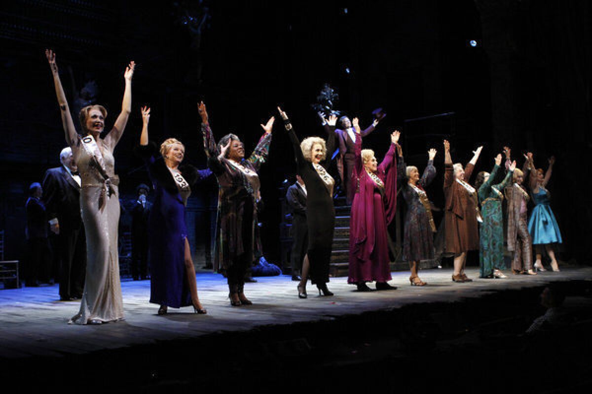 Cast members perform during a dress rehearsal of James Goldman and Stephen Sondheim's "Follies" at the Ahmanson Theatre in Los Angeles May 3, 2012.