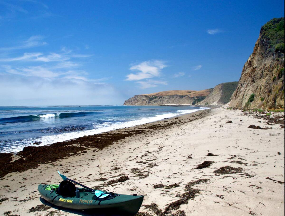 Gov. Gavin Newsom and columnist Steve Lopez in 2020 will kayak from Gaviota to the beach at Hollister Ranch, which has long been all but off limits to nonresidents.