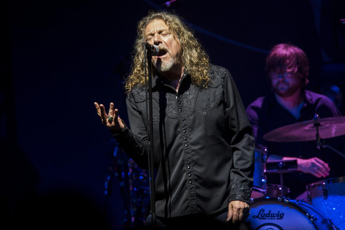 Robert Plant, shown in a 2014 performance in Hollywood with his band the Sensational Space Shifters, will return to the Greek Theatre on June 2, part of the Greek's just-announced 2015 concert season.
