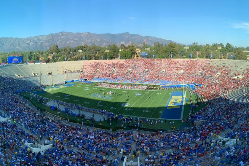 A view of the Rose Bowl during UCLA's game against Oklahoma on Sept. 14, 2019.