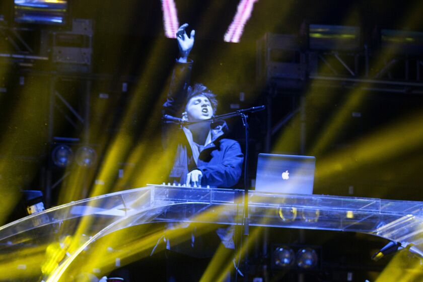 Porter Robinson commands the Sahara Tent on the first day of the Coachella Music and Arts Festival.