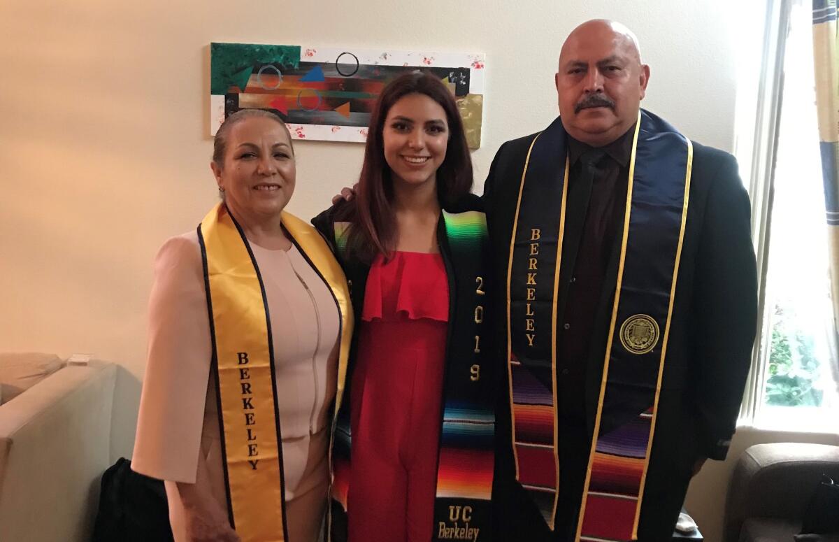Irlanda Gonzalez with her parents.