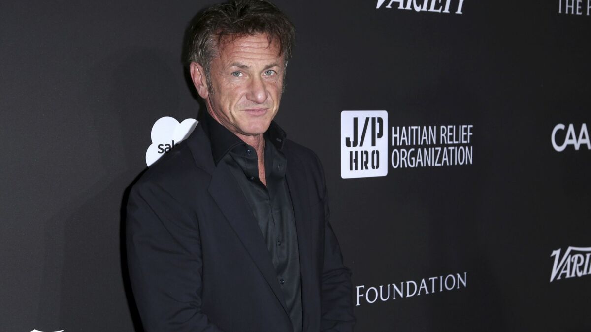 Sean Penn at a gala in January. His novel is 'Bob Honey Who Just Do Stuff.'