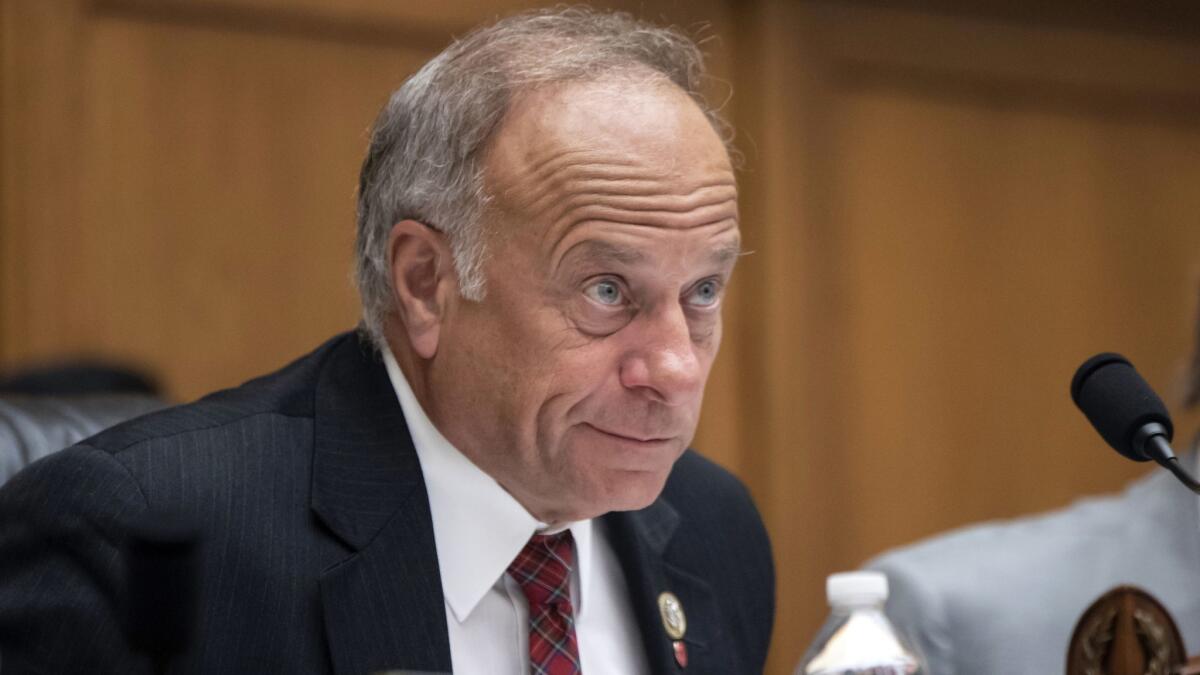 Rep. Steve King (R-Iowa) at a hearing on Capitol Hill in Washington, D.C., in June. Kevin McCarthy, the House Republican leader, promised “action” after King's latest remarks.