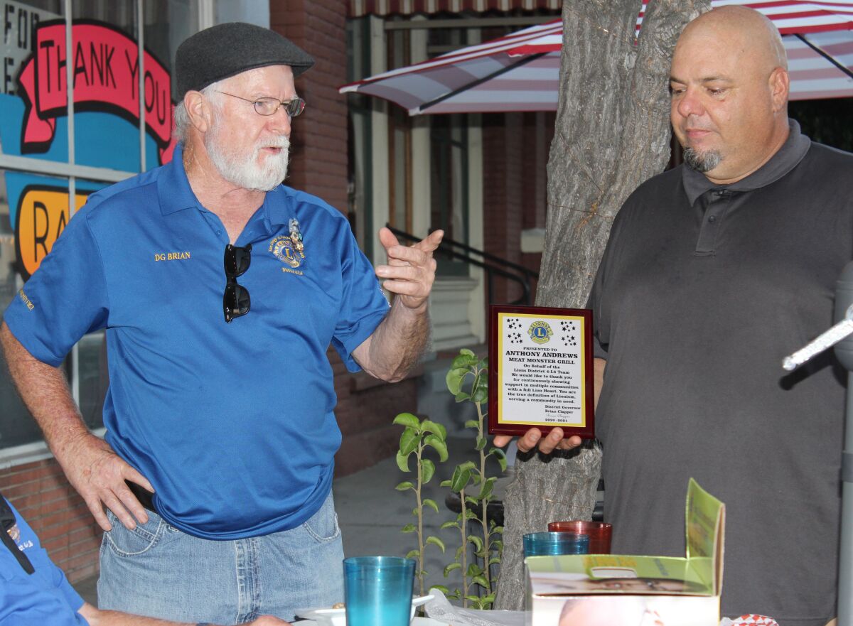 Lions Club Immediate Past District Governor Brian Clapper, left, and Anthony Andrews are organizing a Ramona Lions Club.