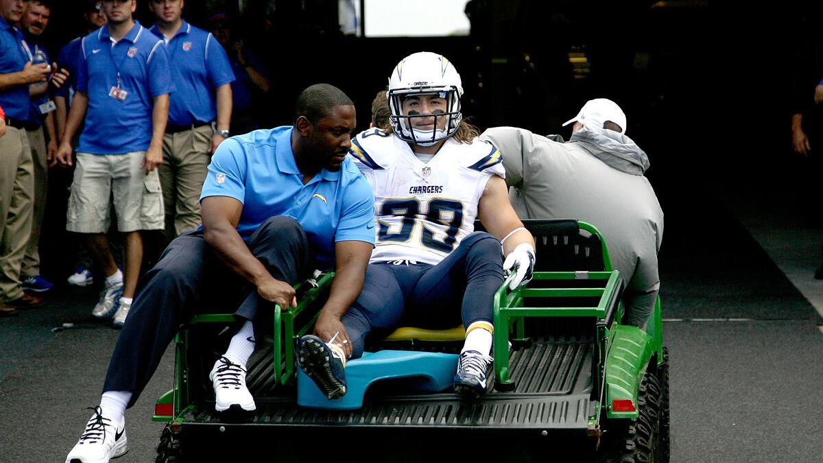 Chargers' Danny Woodhead is lost for season with broken leg - Los Angeles  Times