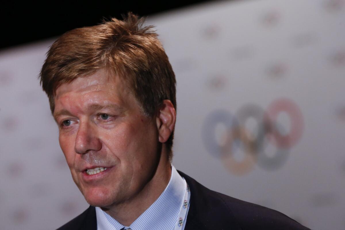 IOC medical director Richard Budgett speaks to the Associated Press during a July 30 interview in Kuala Lumpur, Malaysia.