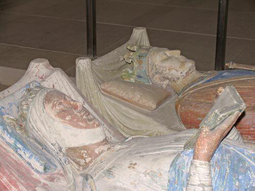 Tombs of Eleanor of Aquitaine and Henry II at the Royal Abbey of Fontevraud.