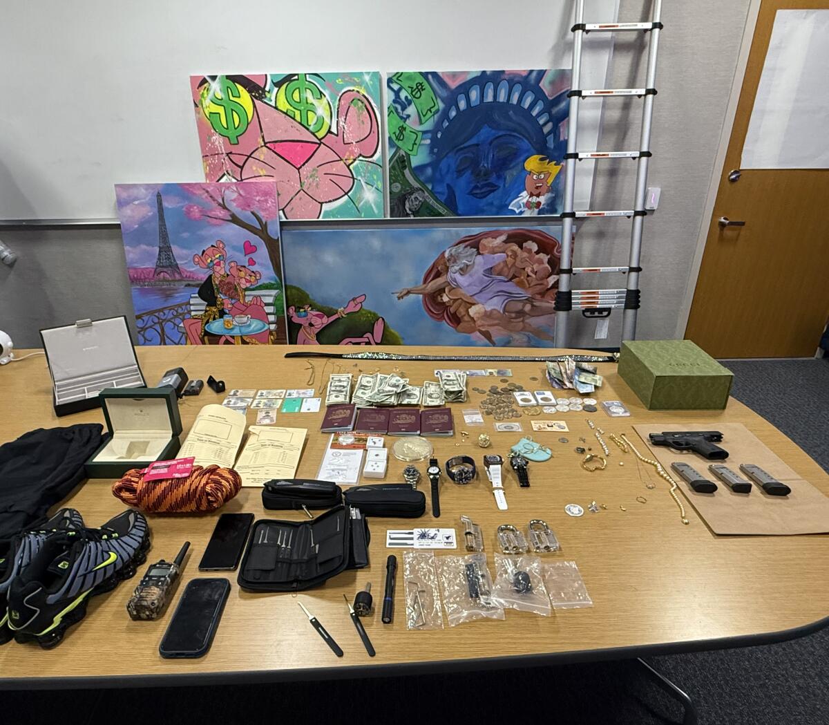The photo is from evidence of the burglary