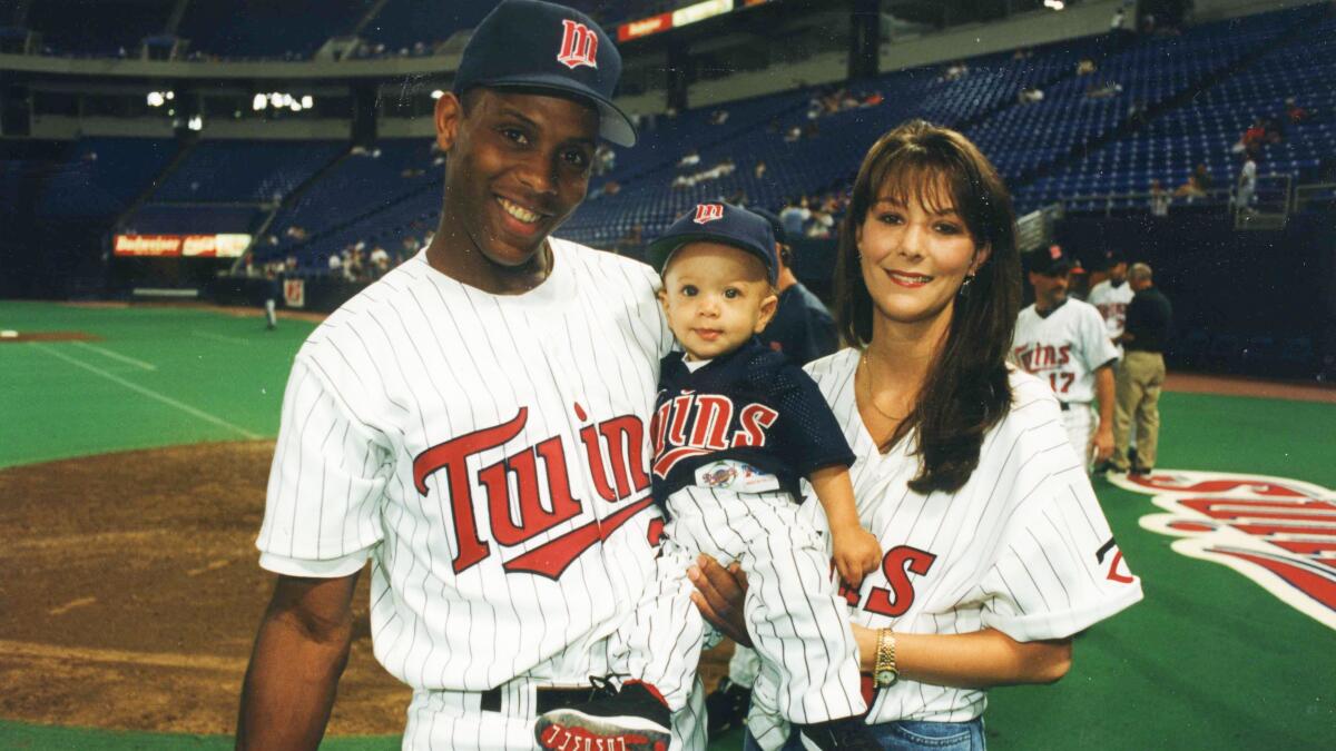 Clip of little Patrick Mahomes in Mets jersey batting with dad