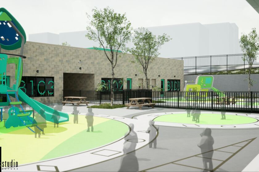 Rendering of a playground at an elementary school in Mission Valley.