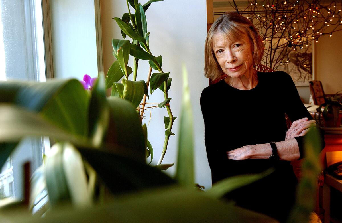 Author Joan Didion at her home in Manhattan, in 2003.