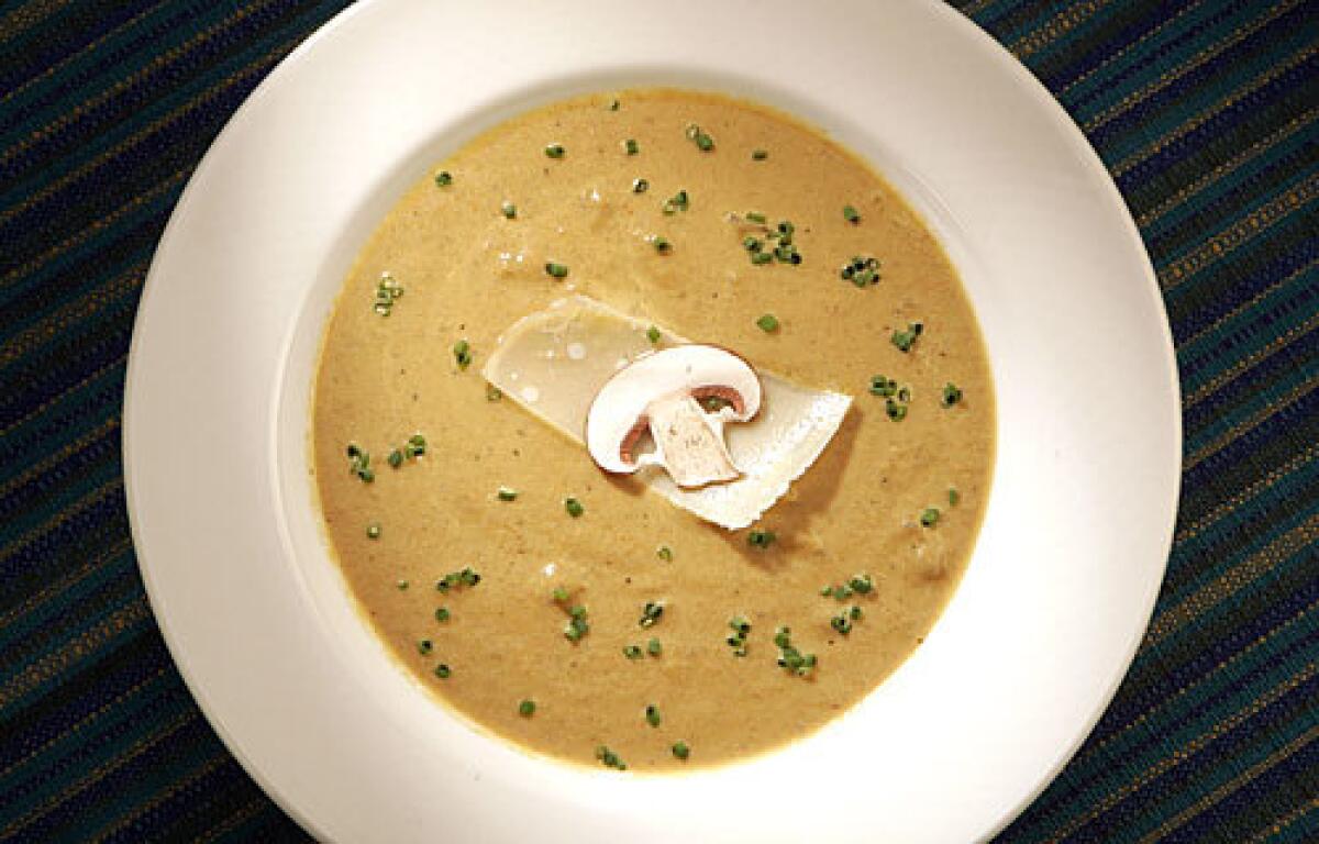 RICH: Creamy mushroom soup.