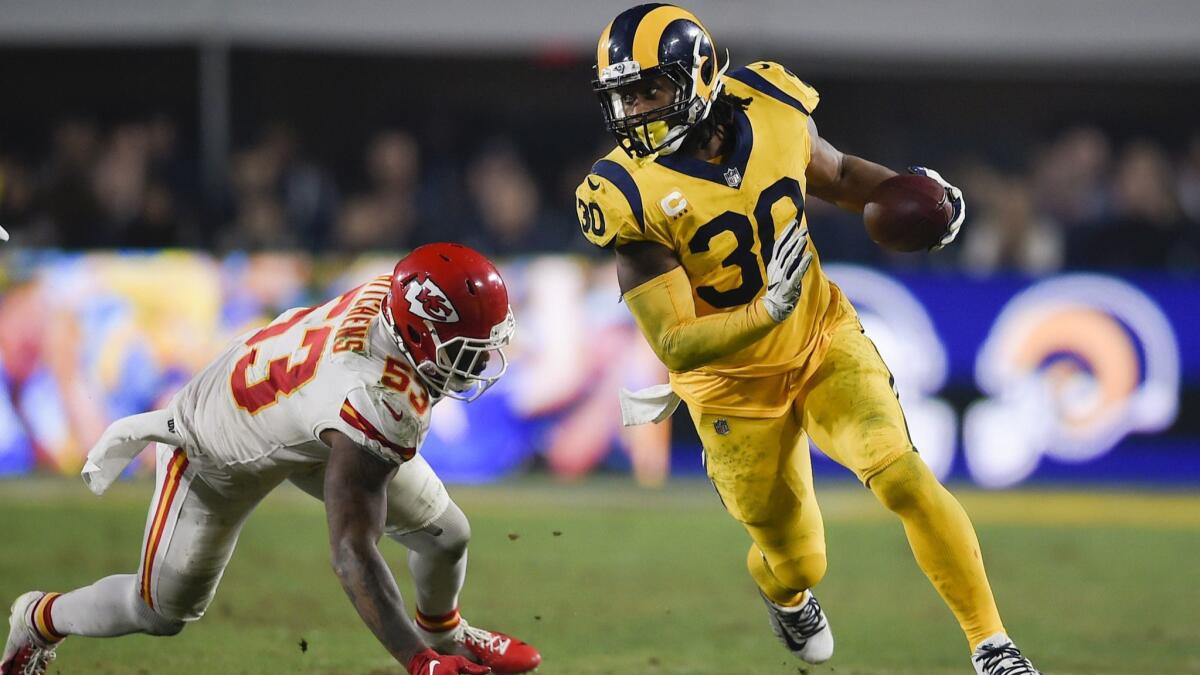 Rams running back Todd Gurley in action during the second half against the Kansas City Chiefs on Nov. 19.
