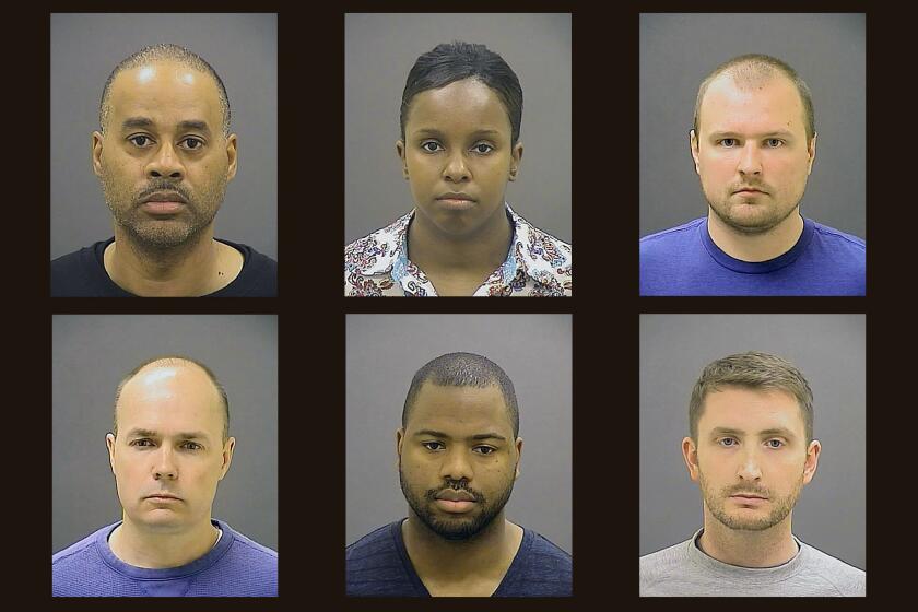 Officers charged in Freddie Gray case are, top row from left, Caeser Goodson Jr., Sgt. Alicia White, Garrett Miller.; bottom row from left, Lt. Brian Rice, William Porter, Edward Nero.