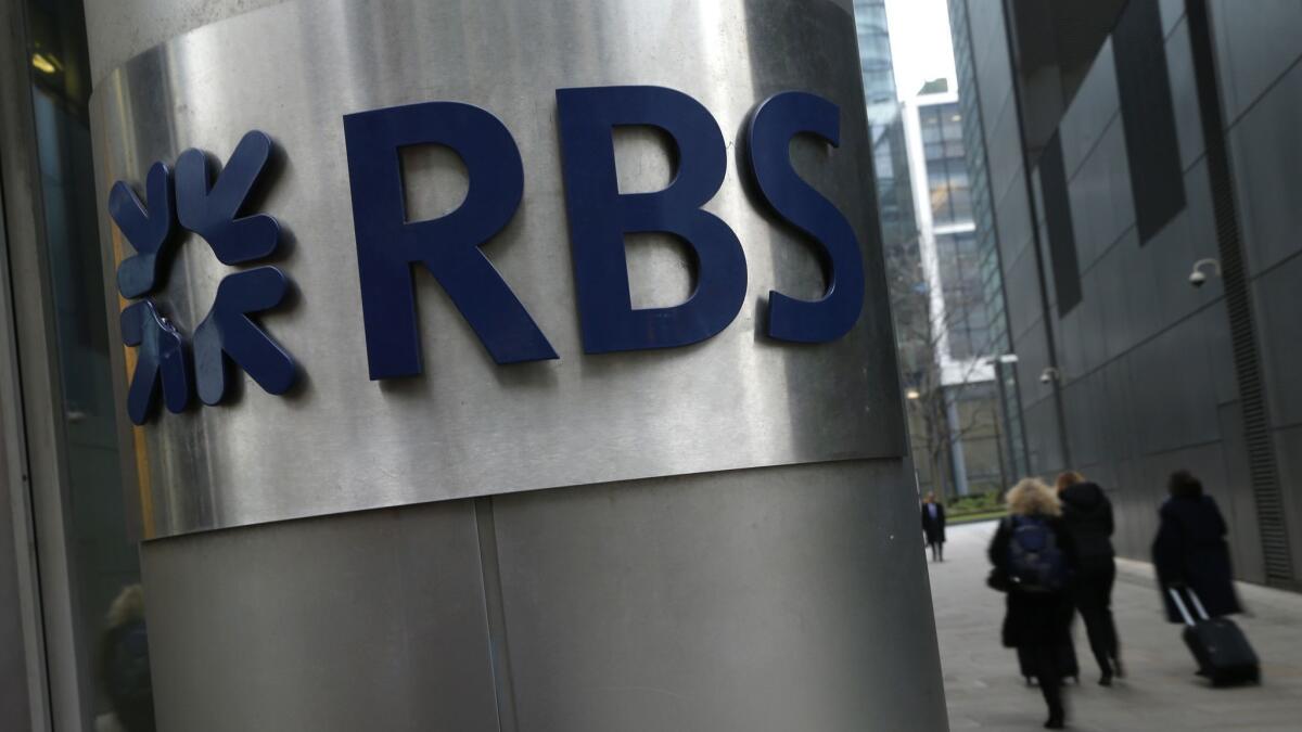 The Royal Bank of Scotland said Thursday it has agreed to pay $4.9 billion to settle U.S. claims that it misled investors who bought securities backed by risky mortgages in the run up to the financial crisis.