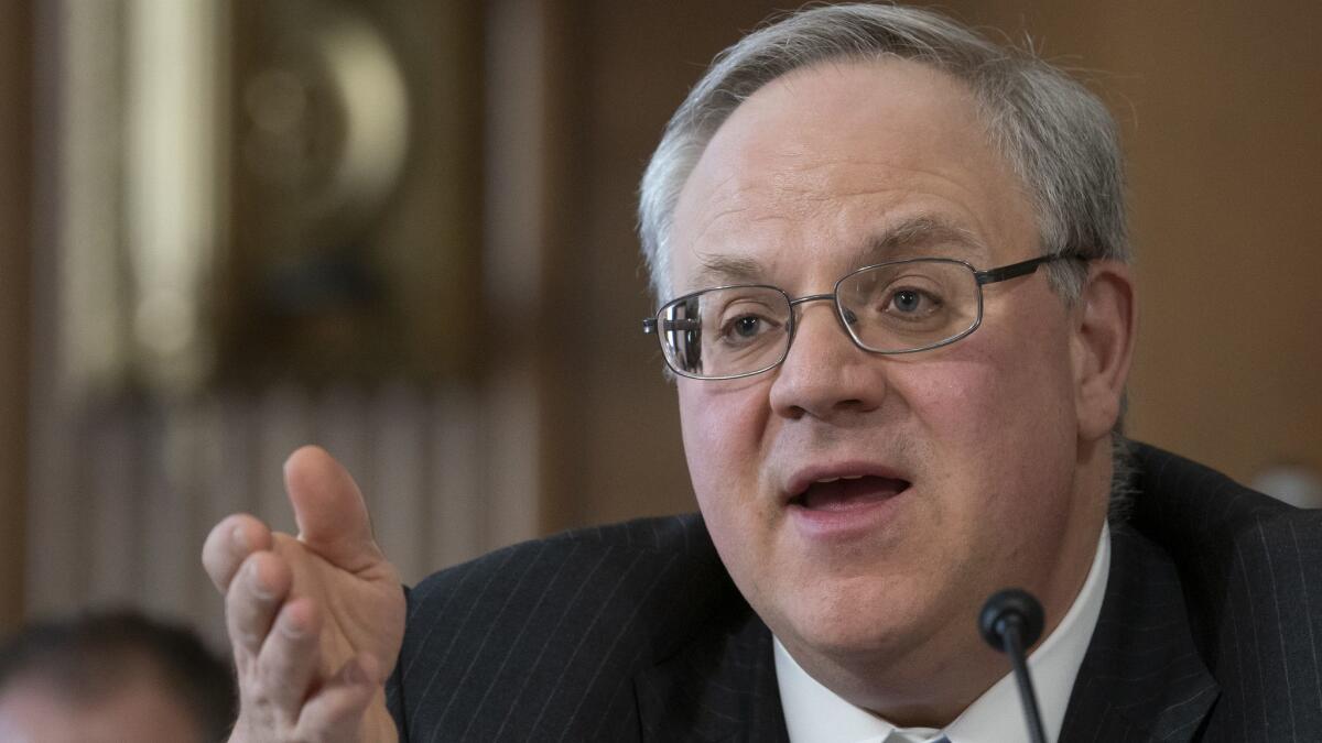 "Matter," or "particular matter"? David Bernhardt at his confirmation hearing as Interior secretary on March 28.
