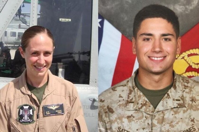Capt. Elizabeth Kealey, 32, and 1st Lt. Adam Satterfield, 25, were killed when the UH-1Y Huey helicopter they were training in crashed.