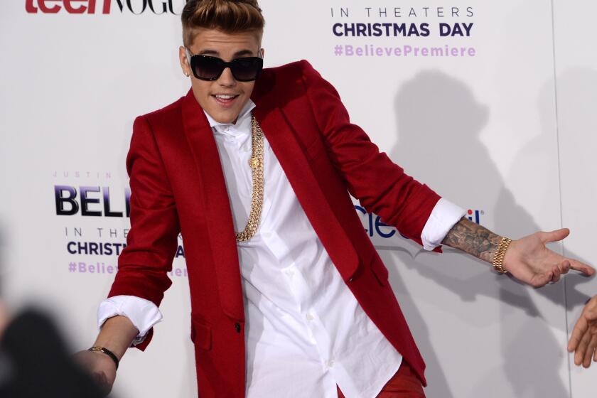 Justin Bieber, shown at the December premiere of "Justin Bieber's Believe" in L.A., had a hard time getting into parties on Super Bowl weekend.